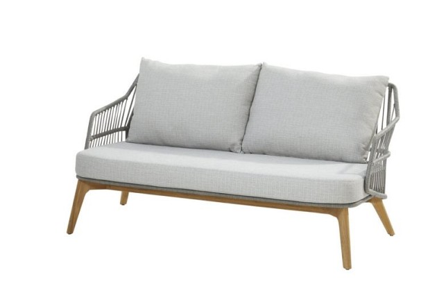 Taste by 4 Seasons Outdoor Tempre 2-zits loungebank teak zilvergrijs incl. kussens - SHOWROOMMODEL