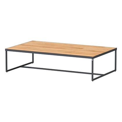 Strada coffee table Natural teak 120 x 70 x 30 cm. Alu legs Alu / Teak op=op