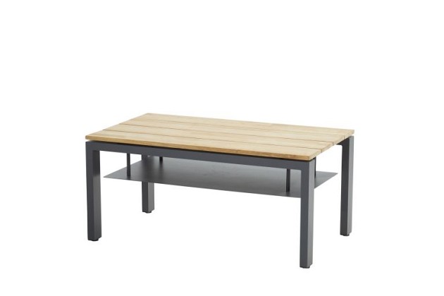 4 Seasons Outdoor Forza hoge loungetafel teak antraciet 120 x 70 x 55 cm. - OP=OP