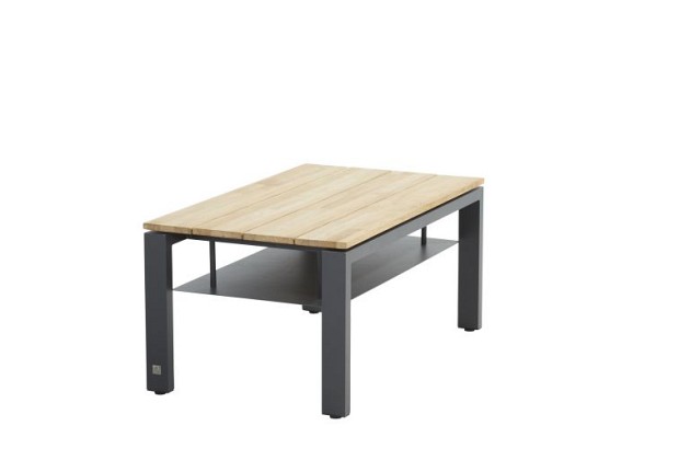 4 Seasons Outdoor Forza hoge loungetafel teak antraciet 120 x 70 x 55 cm. - OP=OP