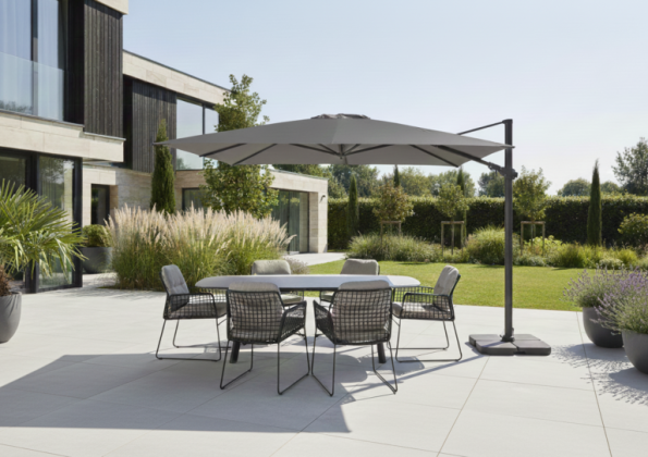 4 Seasons Outdoor Siesta zweefparasol Premium 300 x 300 cm. antraciet OP=OP