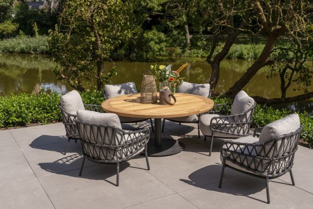4 Seasons Outdoor Calpi low dining tuinstoel incl. 2 kussens OP=OP