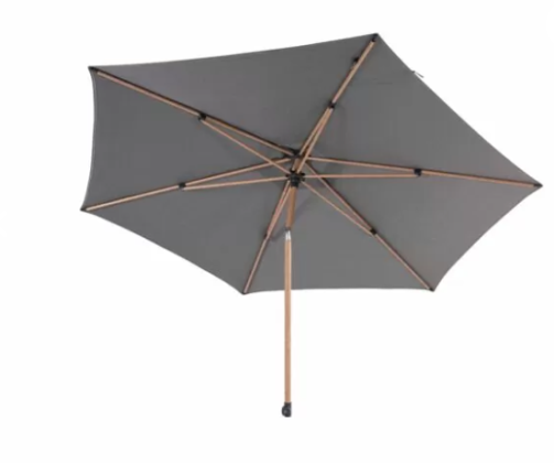 4 Seasons Outdoor Azzurro parasol 300 cm. Ø antraciet met Houtlook frame OP=OP