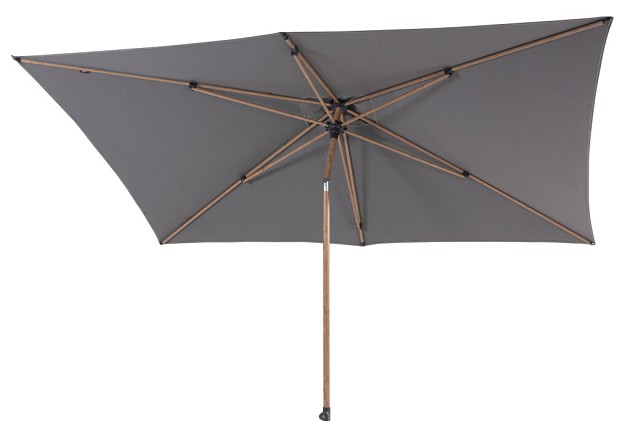 4 Seasons Outdoor Azzurro parasol 200 x 300 cm. antraciet met Houtlook frame