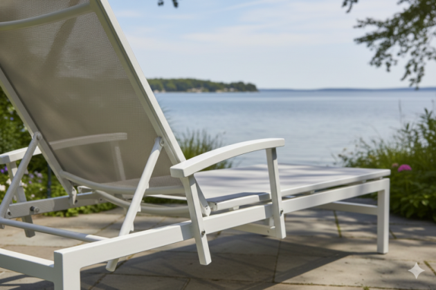 Taste by 4 Seasons Outdoor Regina verstelbaar & verrijdbaar ligbed wit