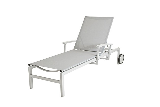 Taste by 4 Seasons Outdoor Regina verstelbaar & verrijdbaar ligbed wit