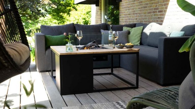 Cosiloft 100 black frame / teak top