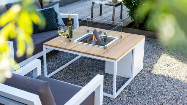 Cosiloft 100 white frame / teak top