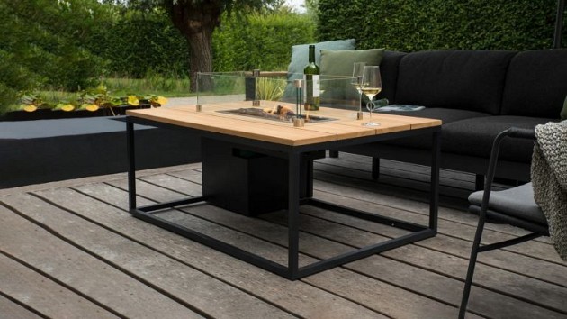 Cosiloft 120 black frame / teak top