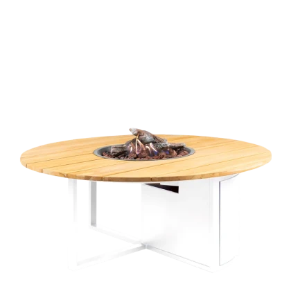Cosiloft 120 round white frame / teak top