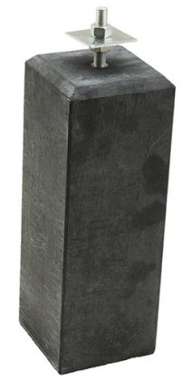 ++ Betonpoer 18 x 18 x 50 cm, recht, flexibele stelplaat, M20, antraciet