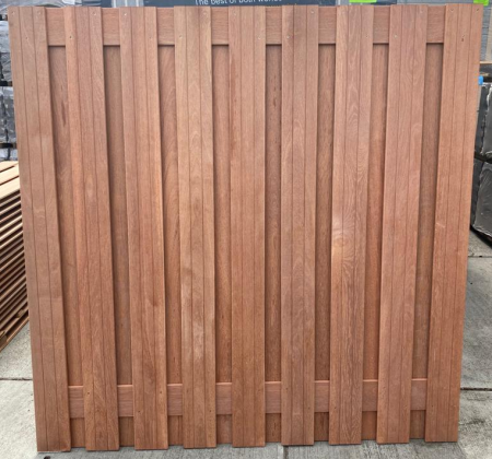 ++ Hardhouten geschaafd plankenscherm 20-planks, recht verticaal, 180 x 180