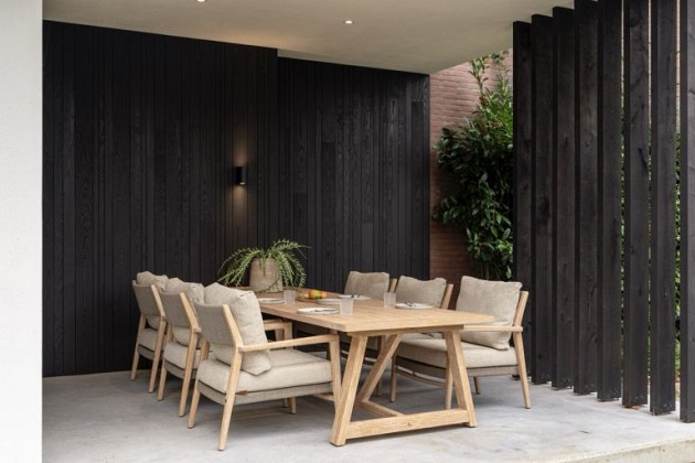 4 Seasons Outdoor Julia low dining tuinstoel brushed teak incl. 2 kussens OP=OP