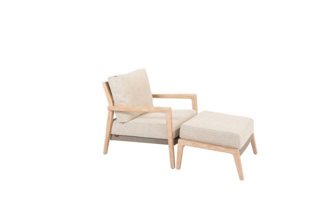 4 Seasons Outdoor Julia loungestoel teak incl. kussens OP=OP