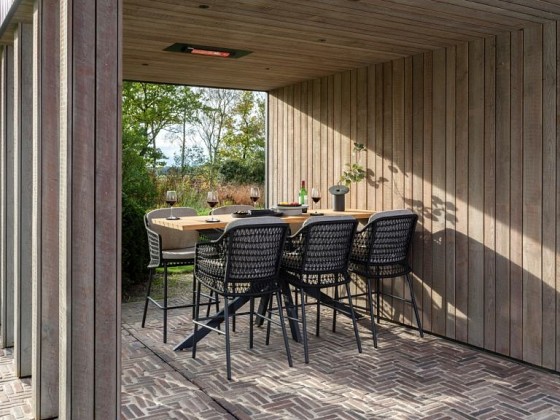 4 Seasons Outdoor Tramonti high dining stoel antraciet incl kussens