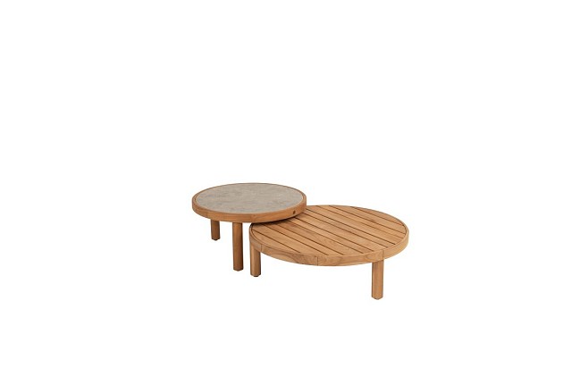 4 Seasons Outdoor Finn bijzettafel teak 80 cm. Ø (H 25)