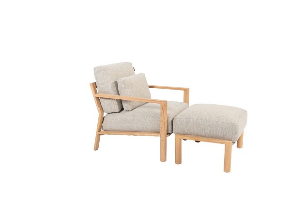 Lucas voetenbank teak incl. kussen | 4 Seasons Outdoor