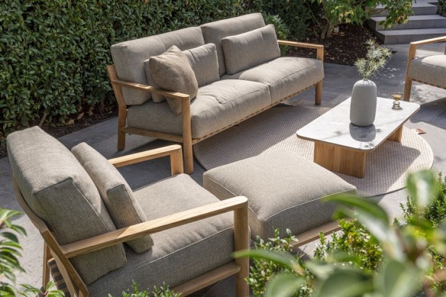 Lucas voetenbank teak incl. kussen | 4 Seasons Outdoor