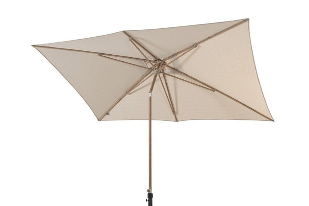 4 Seasons Outdoor Azzurro parasol 200 x 300 cm. zand met houtlook frame OP=OP