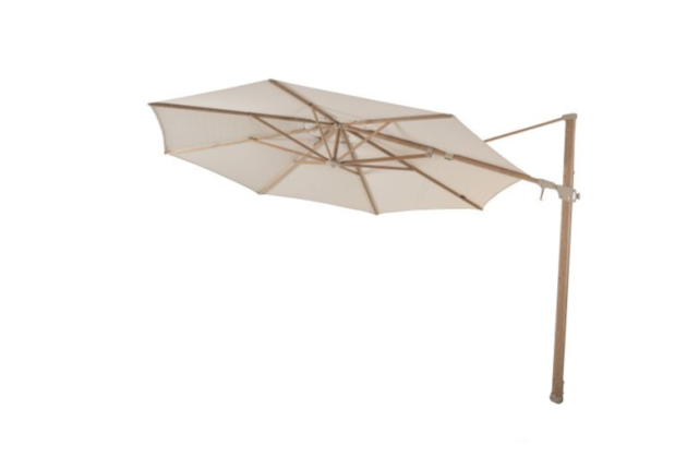 4 Seasons Outdoor Siesta zweefparasol Premium 350 cm. Ø zand met houtlook frame OP=OP