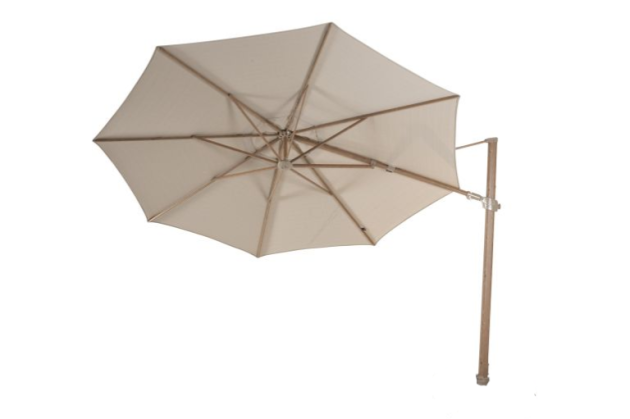 4 Seasons Outdoor Siesta zweefparasol Premium 350 cm. Ø zand met houtlook frame OP=OP