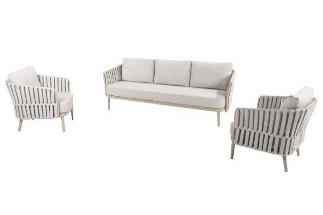 Taste by 4 Seasons Outdoor Eva loungeset 3-zits loungebank met twee loungestoel OP=OP