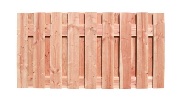 Douglas fijnbezaagd plankenscherm 19-planks 15 mm, 180 x 90 cm t.b.v. betonsysteem, onbehandeld.*