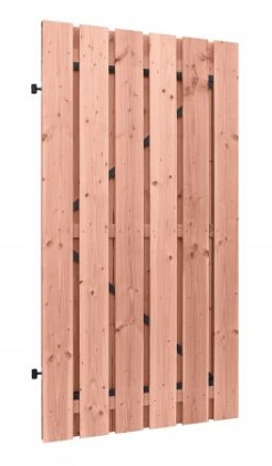 Douglas geschaafde plankendeur op zwart verstelbaar stalen frame, 19 mm, 100 x 195 cm, onbehandeld.*