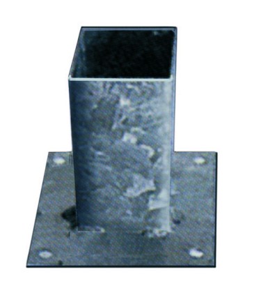 Vloerpaalhouder verzinkt 9 x 9 cm.*