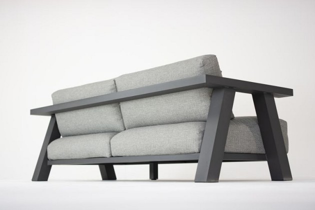 ACTIE - 4 Seasons Outdoor Iconic 3-zits loungebank antraciet incl. kussens - OP=OP