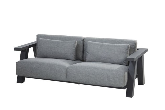 ACTIE - 4 Seasons Outdoor Iconic 3-zits loungebank antraciet incl. kussens - OP=OP