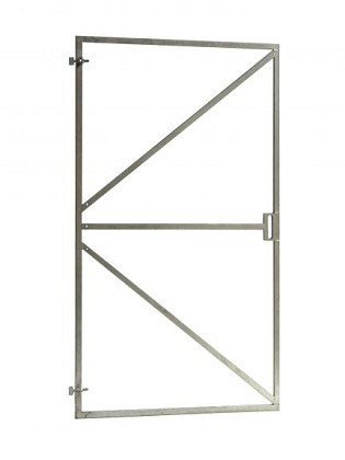 Verstelbaar stalen poortframe met slotkast-uitsparing, 100 x 180 cm, vuurverzinkt.*