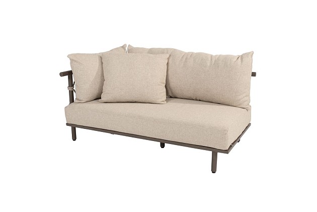 4 Seasons Outdoor Ezra modulaire 2-zits loungebank terre armleuning rechts incl. 3 kussens