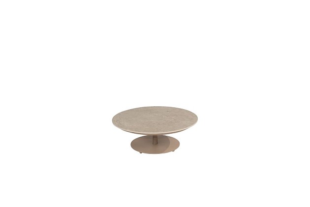 4 Seasons Outdoor Boaz bijzettafel met keramisch tafelblad centrale poot latte 80 cm. Ø (H 30)