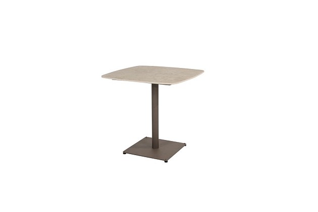 4 Seasons Outdoor Vermont tuintafel met keramisch tafelblad terre 75 x 75 cm.