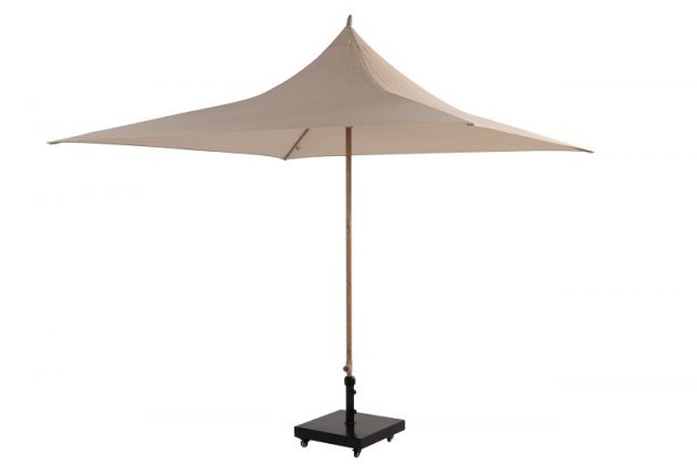 4 Seasons Outdoor Vivenda parasol 270 x 270 cm. zand met woodlook frame