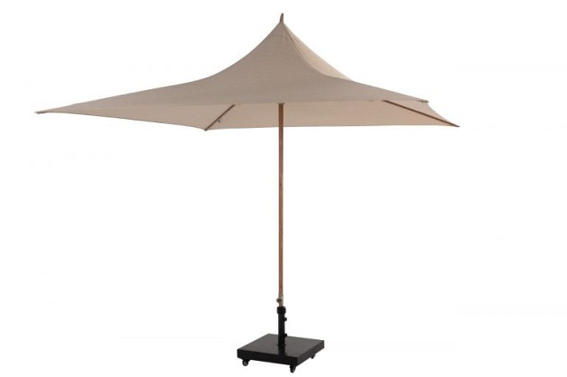 4 Seasons Outdoor Vivenda parasol 270 x 270 cm. zand met woodlook frame