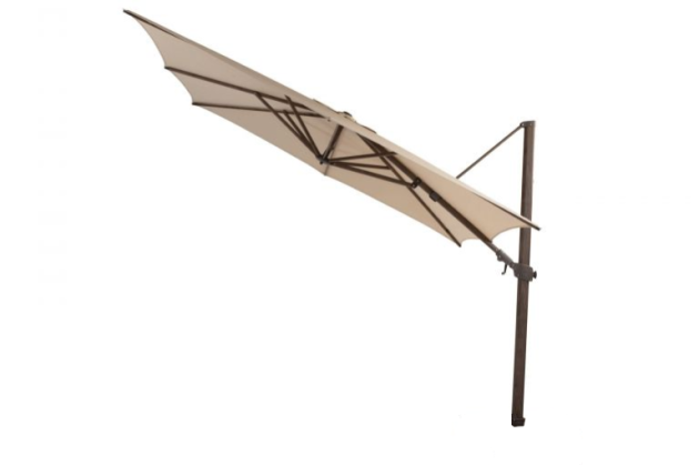 4 Seasons Outdoor Siesta zweefparasol Premium 300 x 300 cm. beach met wenge frame