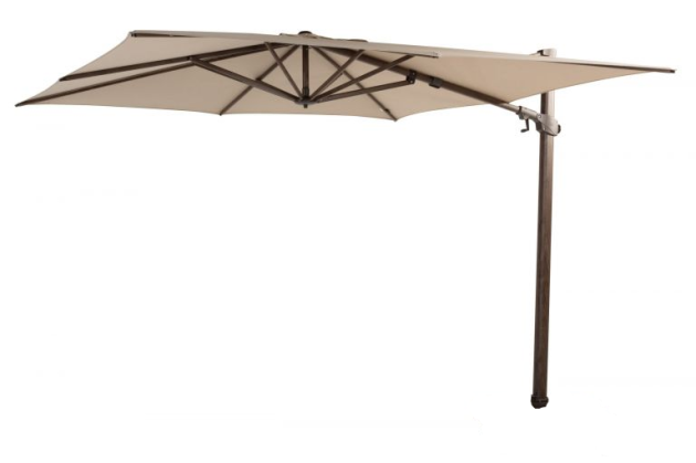 4 Seasons Outdoor Siesta zweefparasol Premium 300 x 300 cm. beach met wenge frame