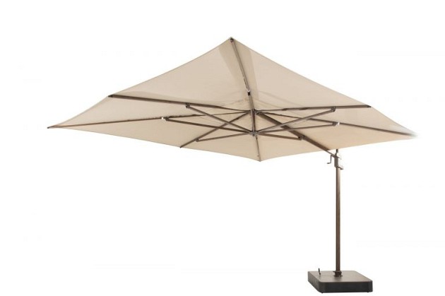4 Seasons Outdoor Finca zweefparasol 400 x 300 cm. beach met wenge frame