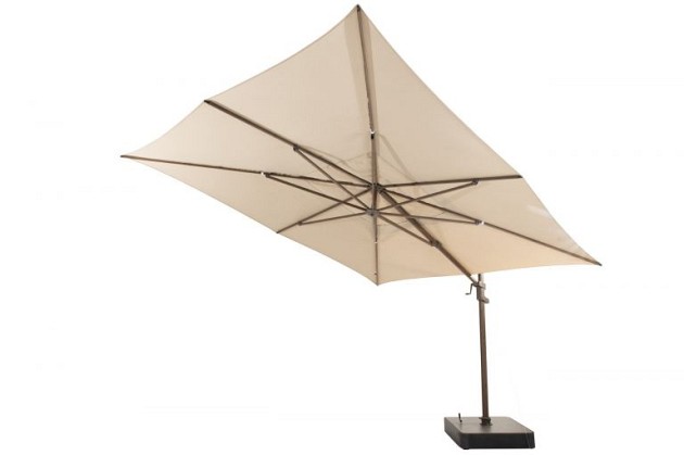 4 Seasons Outdoor Finca zweefparasol 400 x 300 cm. beach met wenge frame