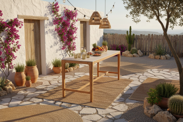 Taste by 4 Seasons Outdoor Liam high dining tafel teak met keramisch blad 220 X 75 X 95 cm
