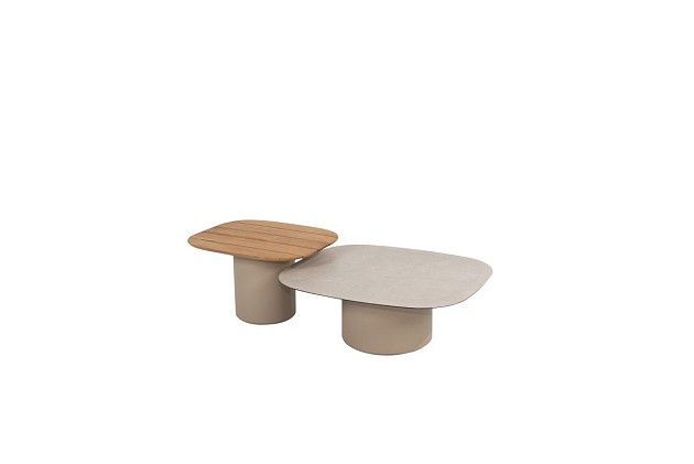 Taste by 4 Seasons Outdoor Demi set van 2 loungetafels latte 50 x 60 en 70 x 80 cm.
