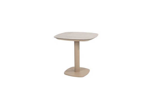 Taste by 4 Seasons Outdoor Manolo tuintafel latte met geprint keramiek tafelblad 75 x 75 cm OP=OP