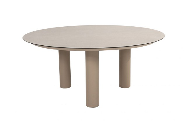 Taste by 4 Seasons Outdoor Donato low dining eettafel 160 cm. Ø latte, met geprint keramiek tafelbla