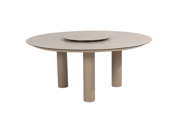 Taste by 4 Seasons Outdoor Donato low dining eettafel 160 cm. Ø latte, met geprint keramiek tafelbla