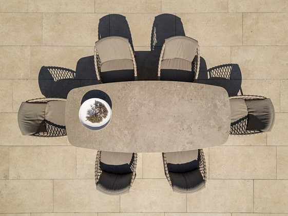 4 Seasons Outdoor Allora dining set latte met Manolo eettafel 240x103cm