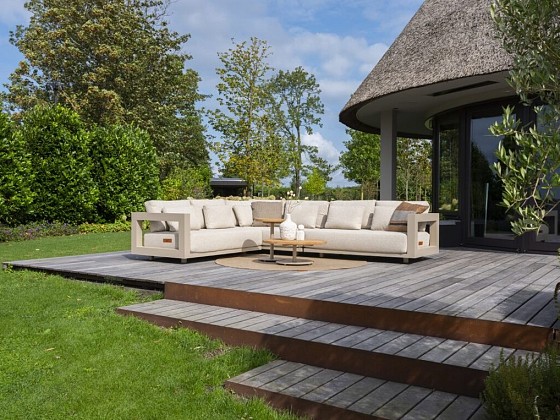 4 Seasons Outdoor Metropolitan hoekbank latte