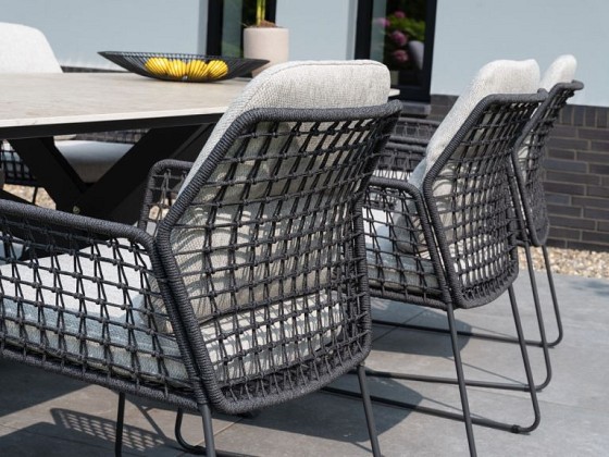 Taste by 4 Seasons Outdoor Rhodos dining set met Manolo eettafel antraciet 240x103cm - Niet meer lev