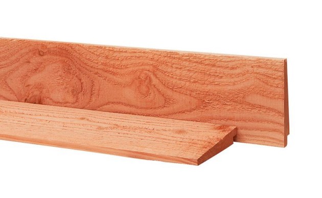 Douglas Zweeds rabat 1 zijde geschaafd, 1 zijde fijnbezaagd 1,1-2,7 x 19,5 x 300 cm, onbehandeld.*